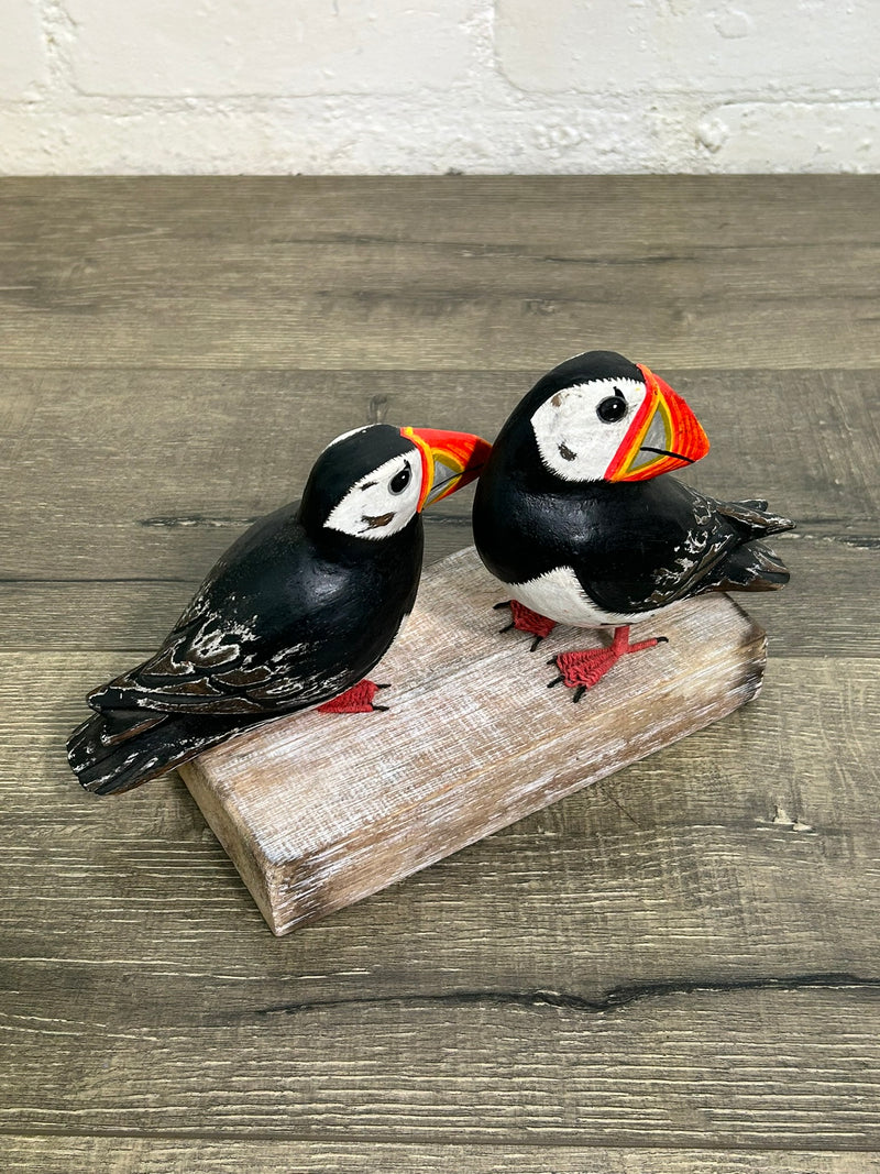Two Puffins on Stand