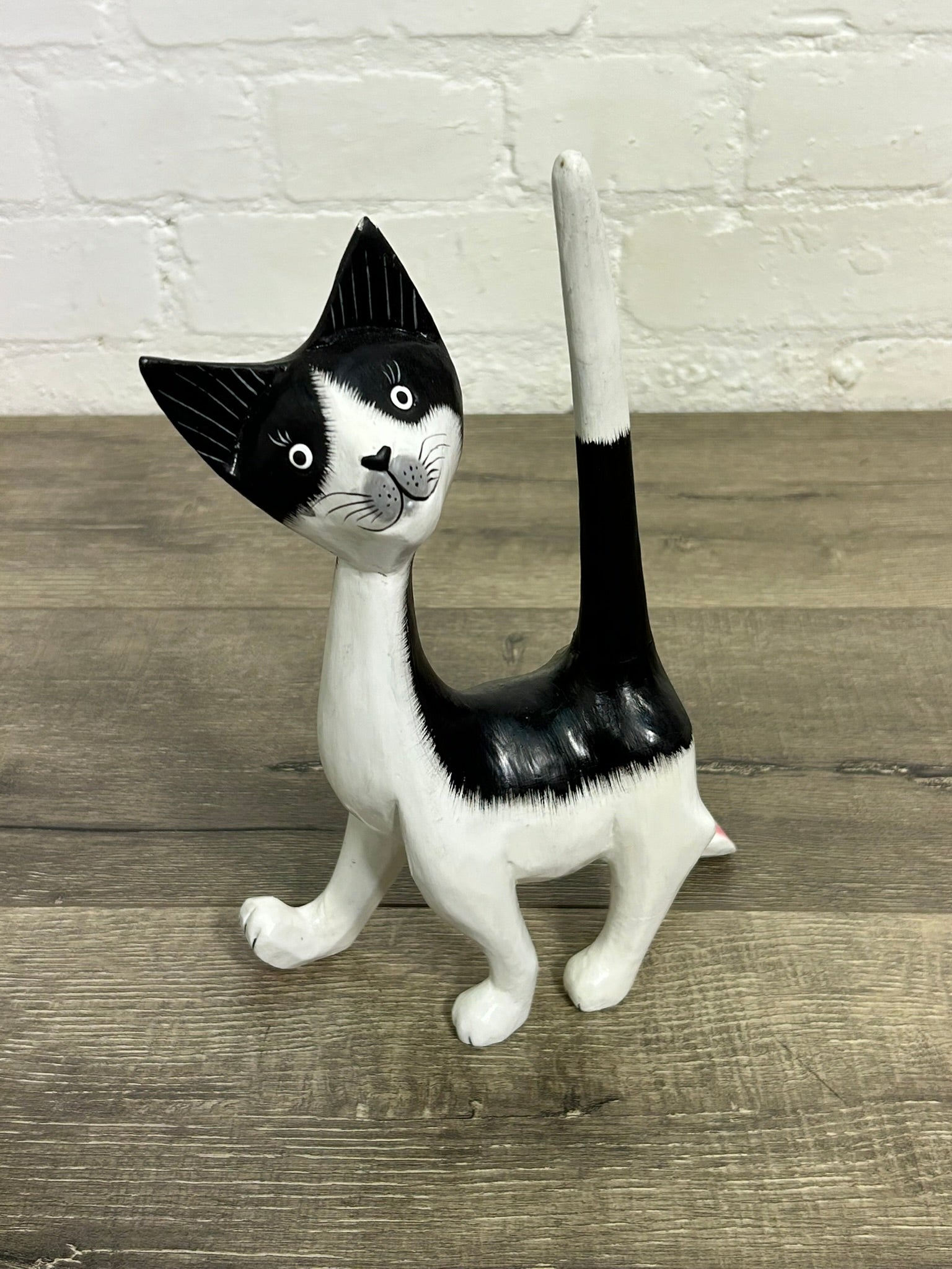 Standing Black & White Cat