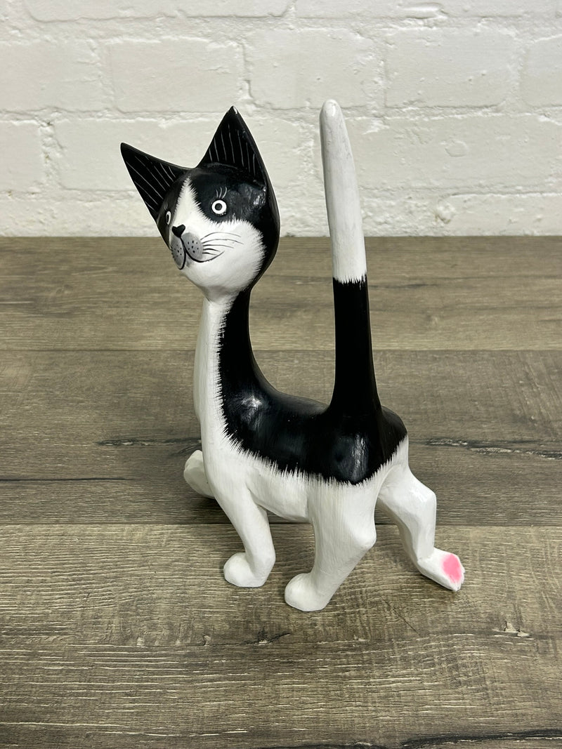 Standing Black & White Cat