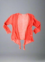 Coral Loose Knit Shrug