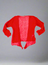 Bright Red Loose Knit Shrug