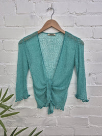 Jade Green Loose Knit Shrug