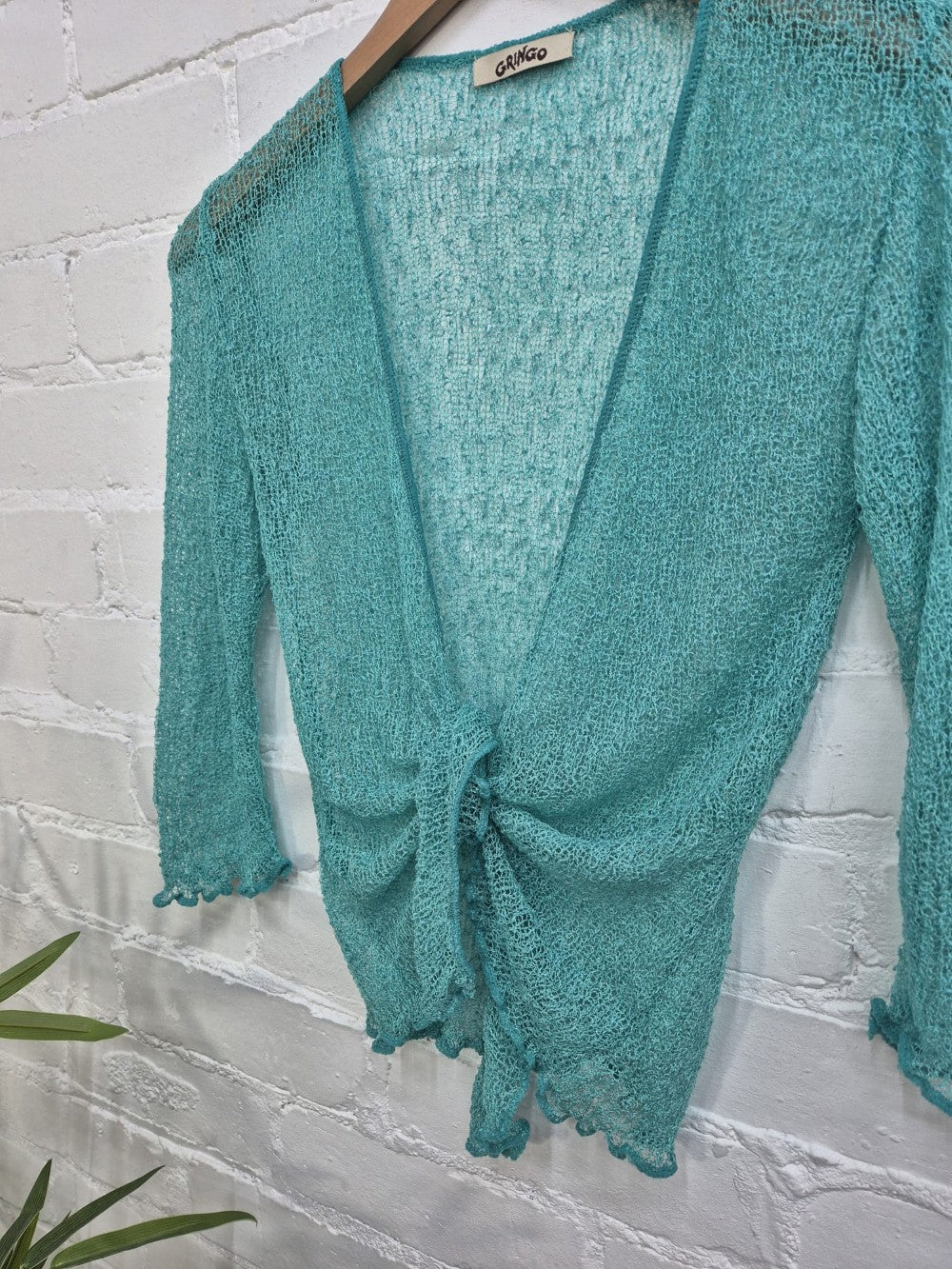 Jade Green Loose Knit Shrug