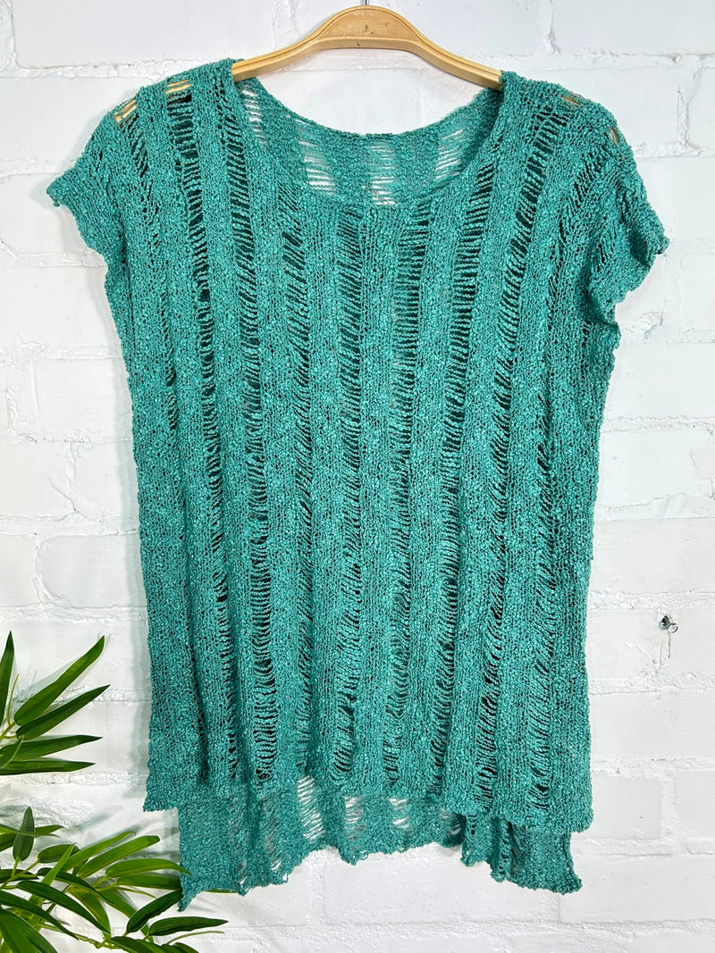 Knitted Short Sleeve Top