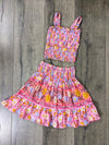 Two Piece Floral Top And Skirt