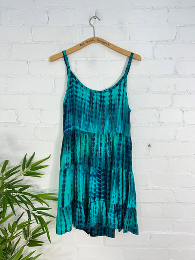 Tie Dye Short Strappy Dress