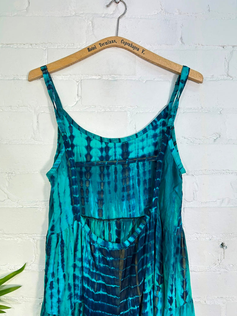 Tie Dye Short Strappy Dress