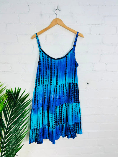 Tie Dye Short Strappy Dress