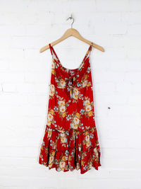 Mixed Print Short Strappy Dress