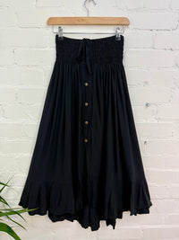 Elasticated Button Skirt