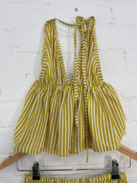 Striped Straight Leg Trousers & Halter Top Set