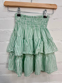 Striped Short Skirt & Tie Top Set