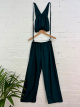 Plain Trousers And Halter Top Set