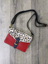 Leather Animal Fur & Plain Buckle Bag