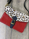 Leather Animal Fur & Plain Buckle Bag