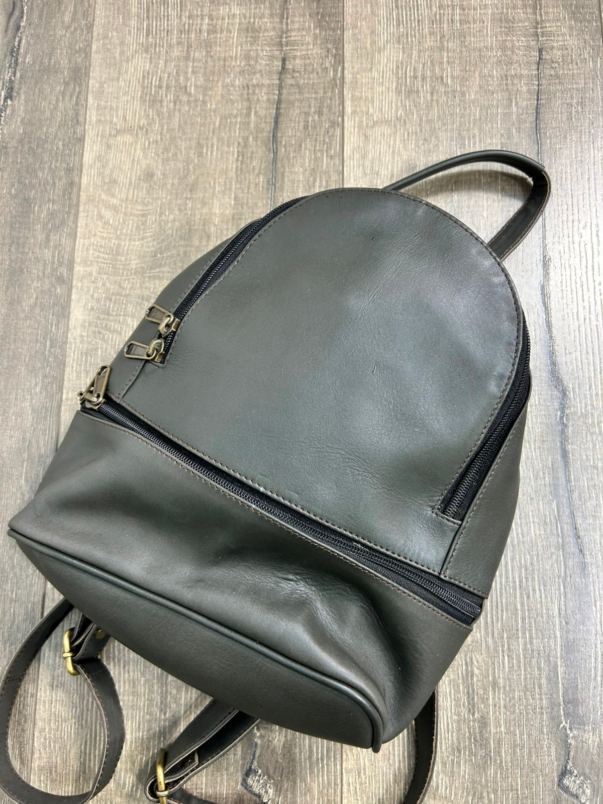 Plain Small Leather Backpack