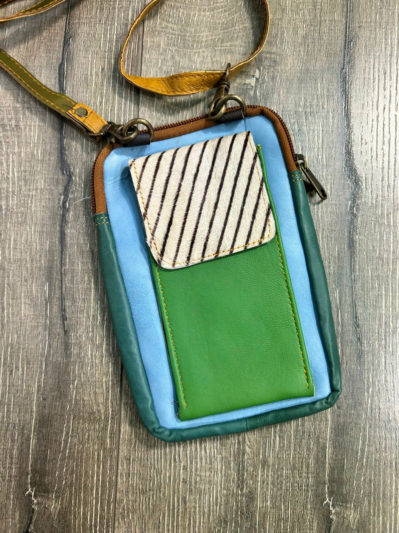 Multi Leather & Fur Small Rectangle Bag