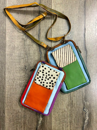 Multi Leather & Fur Small Rectangle Bag