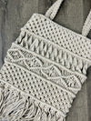 Cream Macrame Tassel Bag