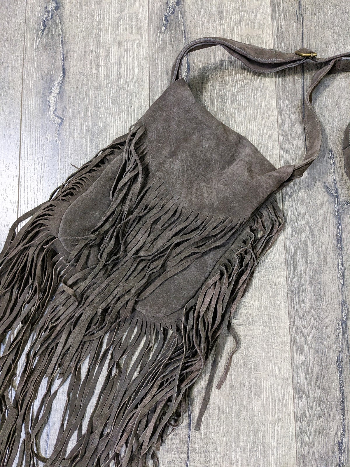 Plain Suede Flap Over Tassel Shoulder Bag
