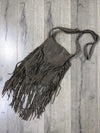 Plain Suede Flap Over Tassel Shoulder Bag