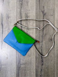 Plain Leather Flap Clutch Bag