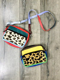 Multi Leather Animal Print Small Rectangle Bag