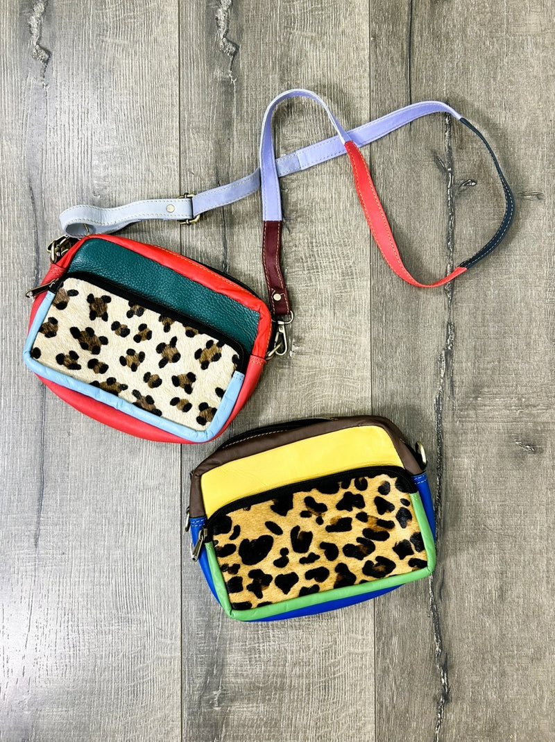 Multi Leather Animal Print Small Rectangle Bag
