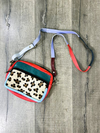 Multi Leather Animal Print Small Rectangle Bag