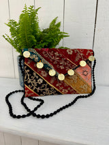 Embroidered Clutch String Bag