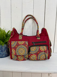 Print & Plain Shoulder Bag