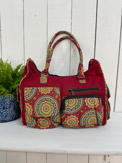 Print & Plain Shoulder Bag