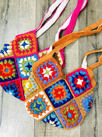 Small Crochet Patchwork Shoulder Bag