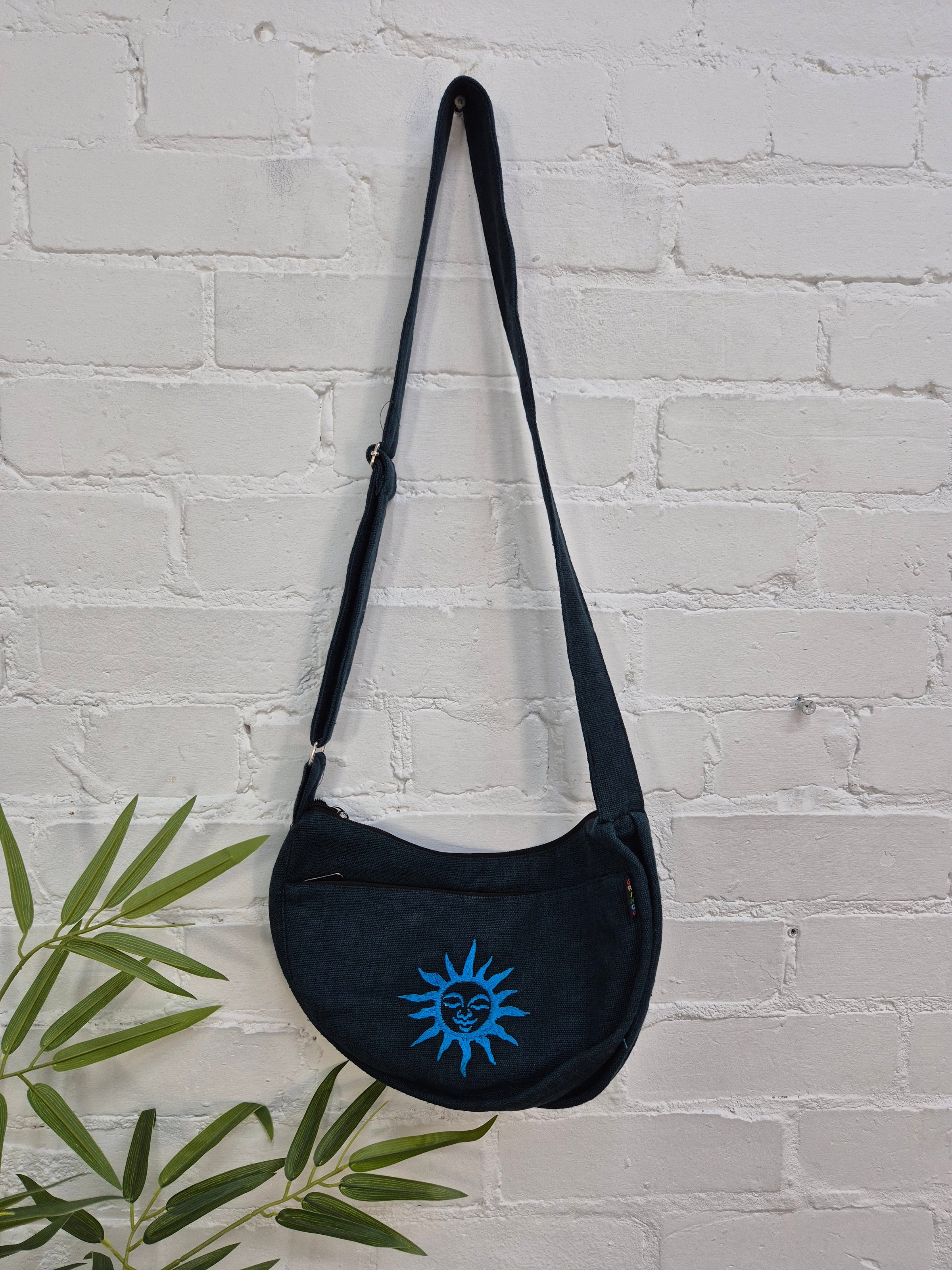 Sun Embroidered Shoulder Bag