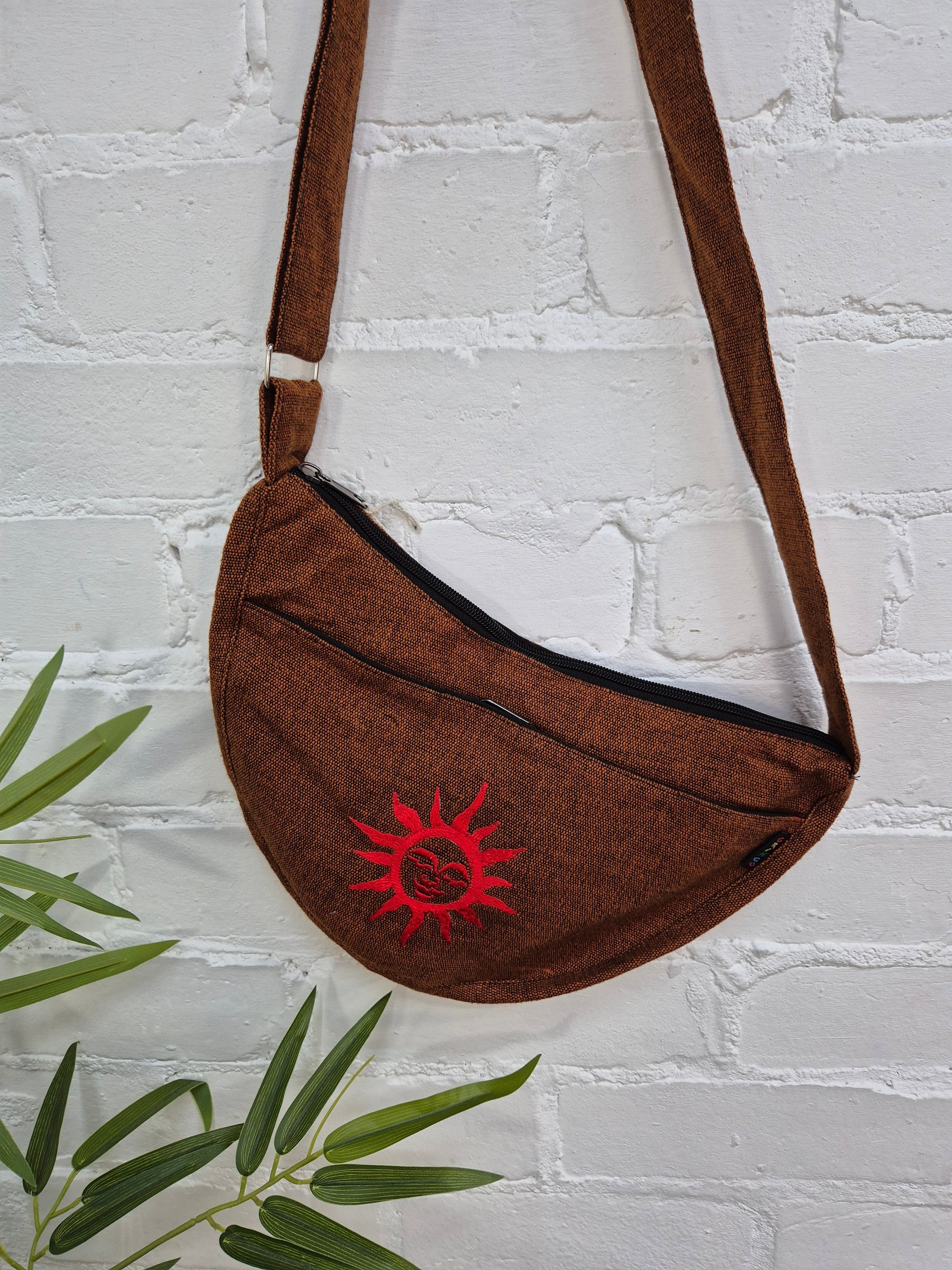 Sun Embroidered Shoulder Bag