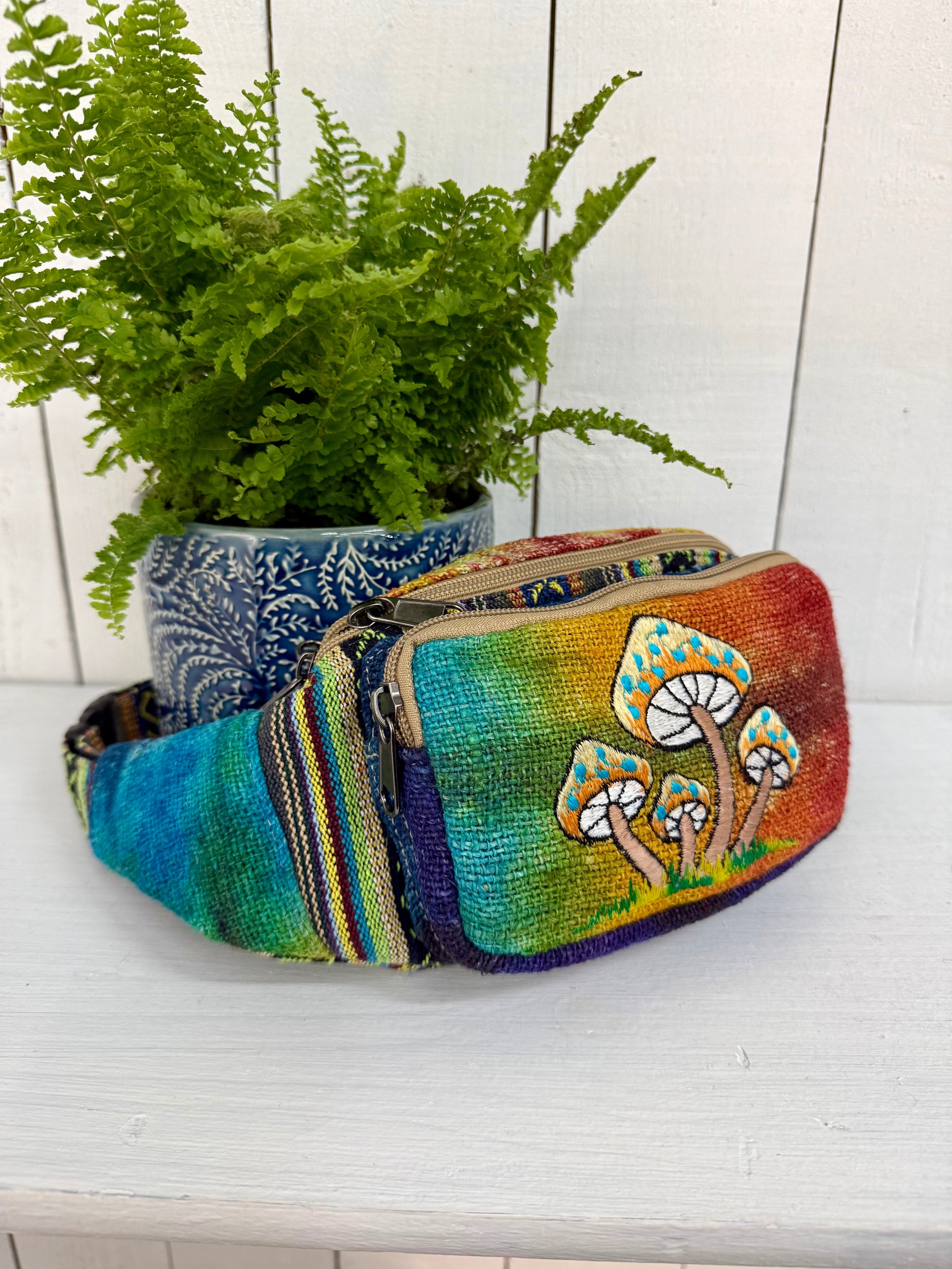 Mushroom Embroidered Bum Bag