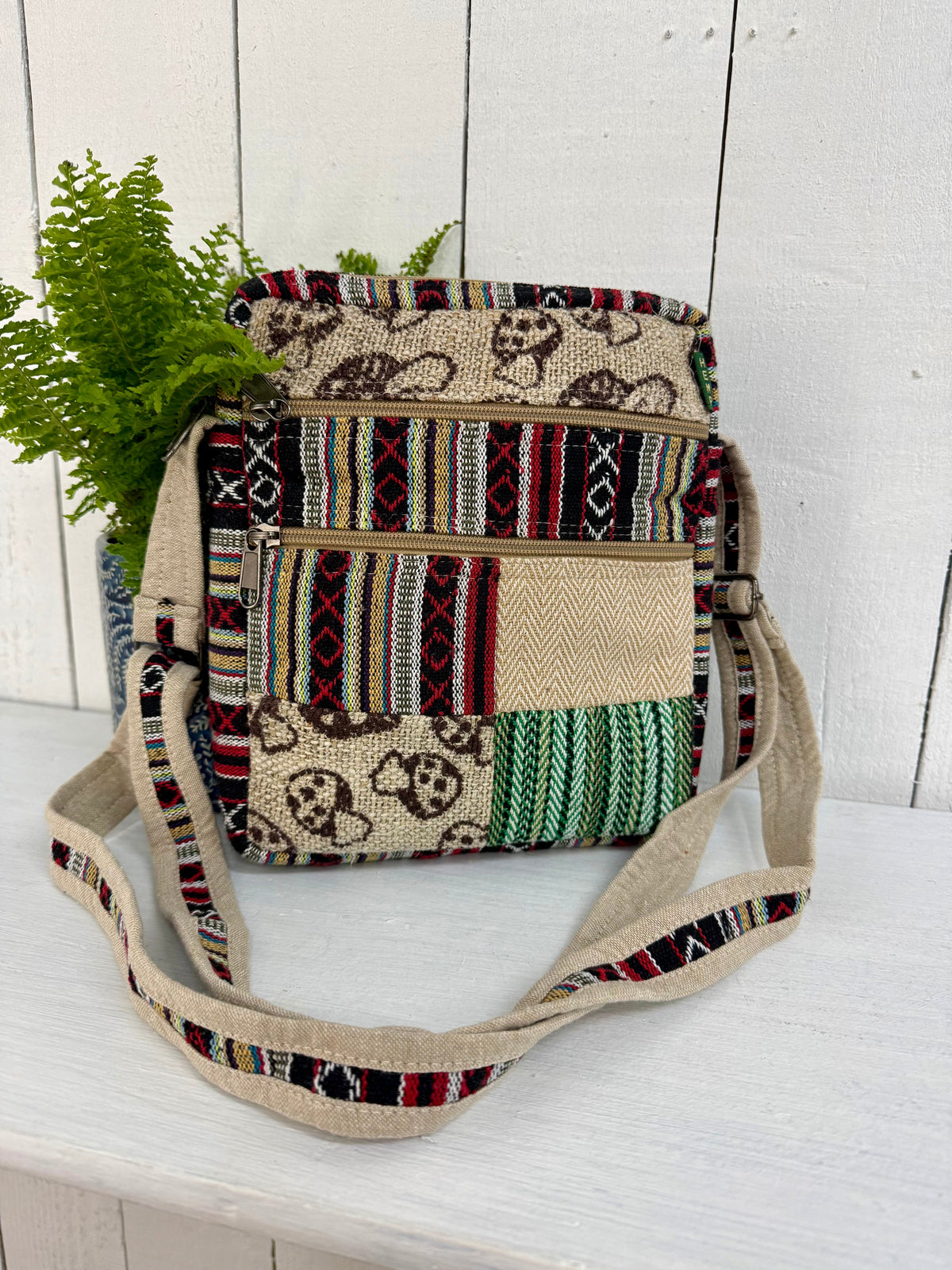 Hemp & Gheri Patchwork Shoulder Bag