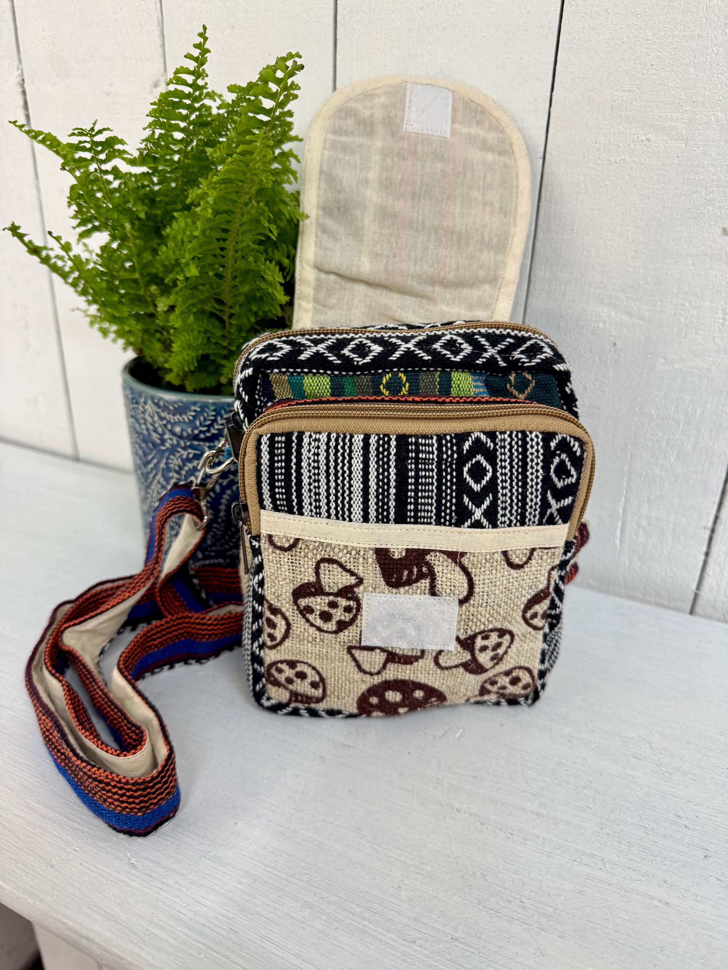 Hemp & Gheri Patchwork Passport Bag