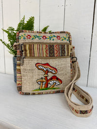 Mushroom Embroidered Shoulder Bag
