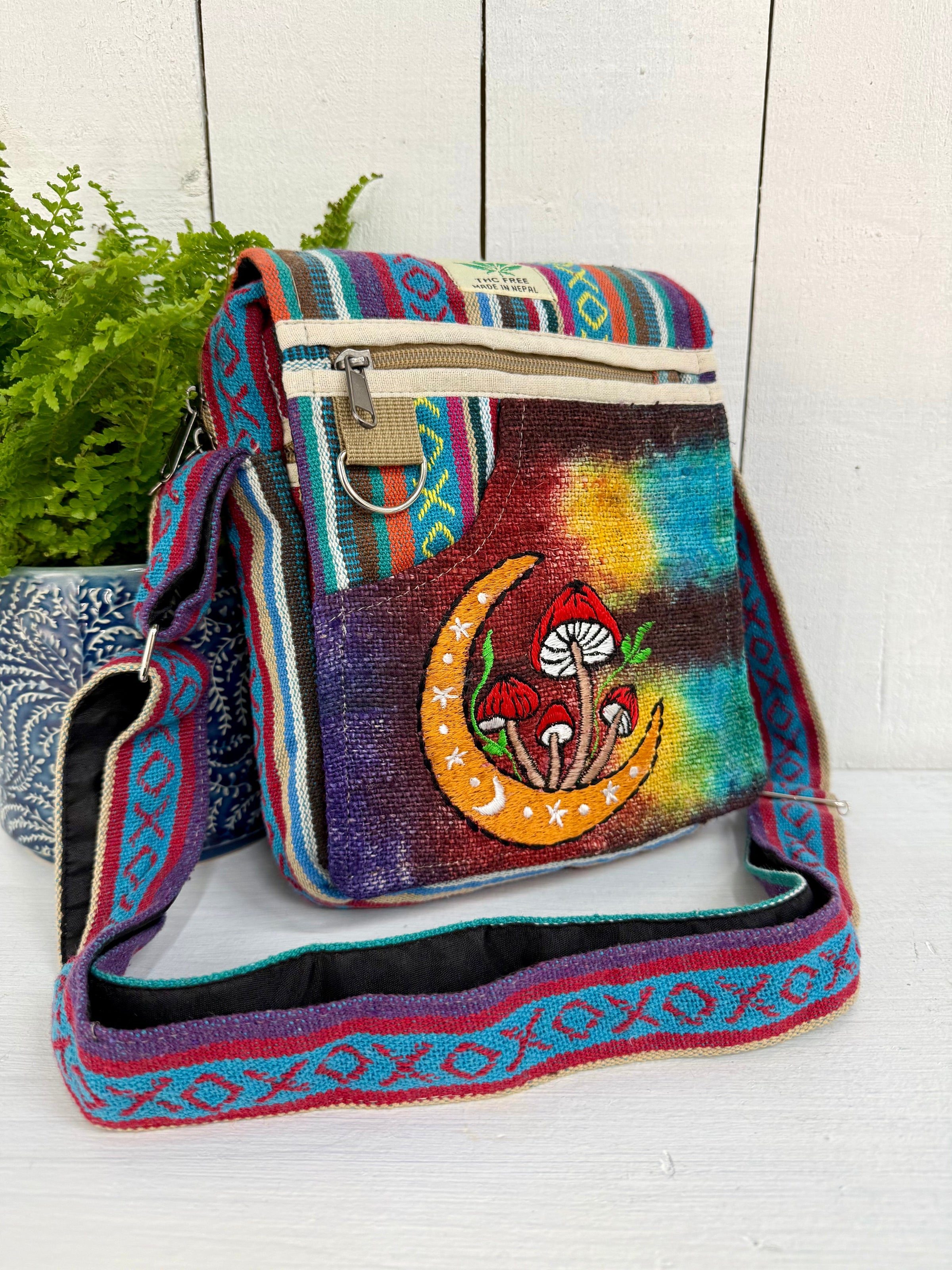 Mushroom Embroidered Shoulder Bag