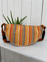 Gheri Stripe Half Moon Shoulder Bag