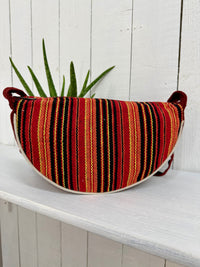 Gheri Stripe Half Moon Shoulder Bag