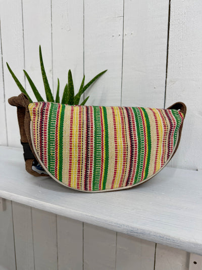 Gheri Stripe Half Moon Shoulder Bag