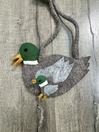 Felt Duck Finger Puppet Bag