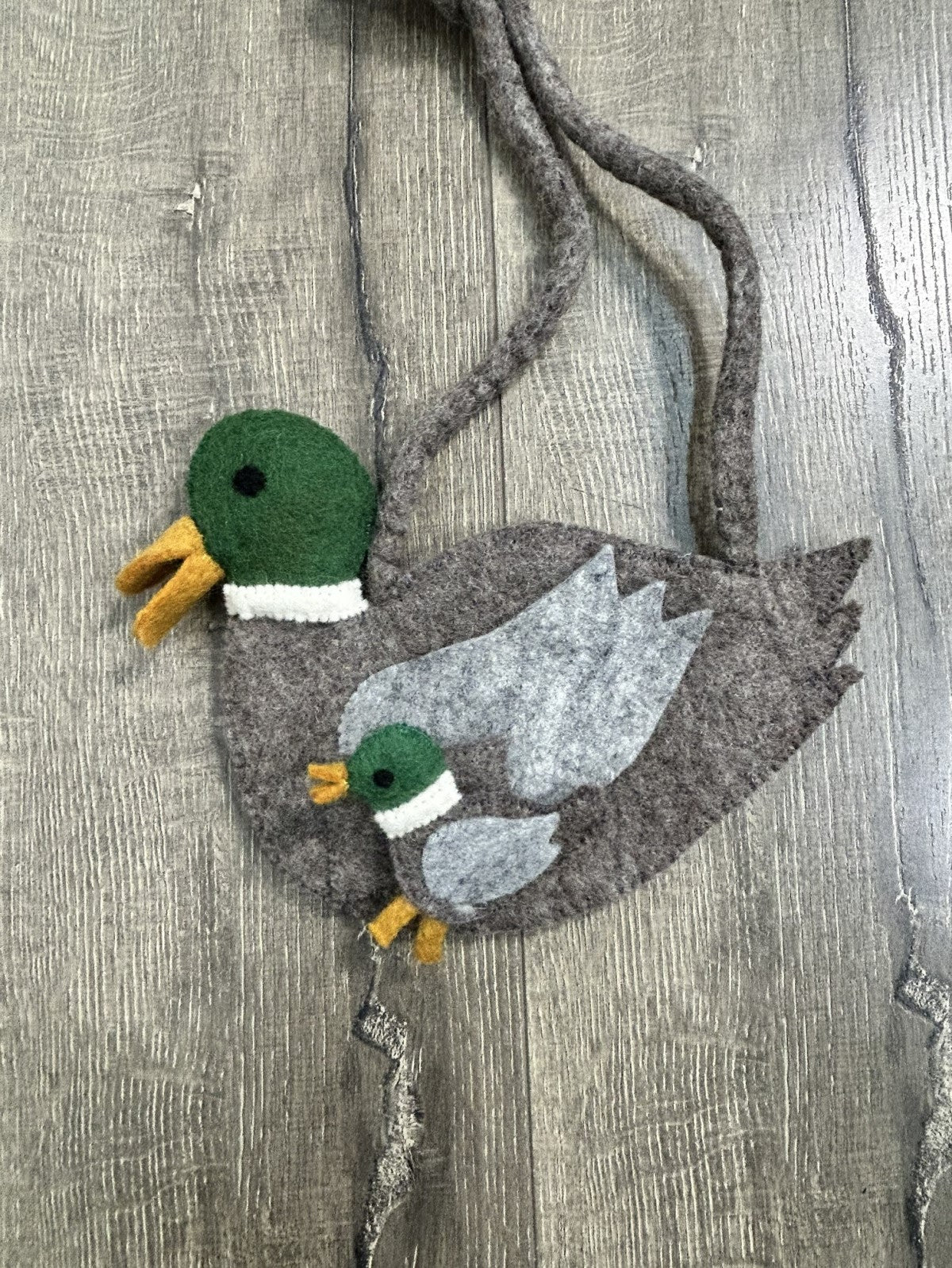 Felt Duck Finger Puppet Bag
