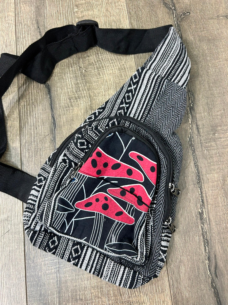 Mushroom Print Gheri Single Strap Rucksack