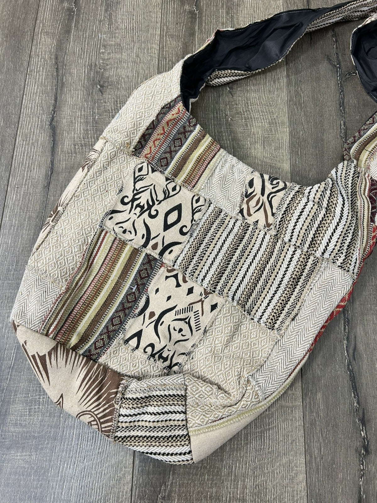 Natural Patchwork Gheri Shoulder Bag