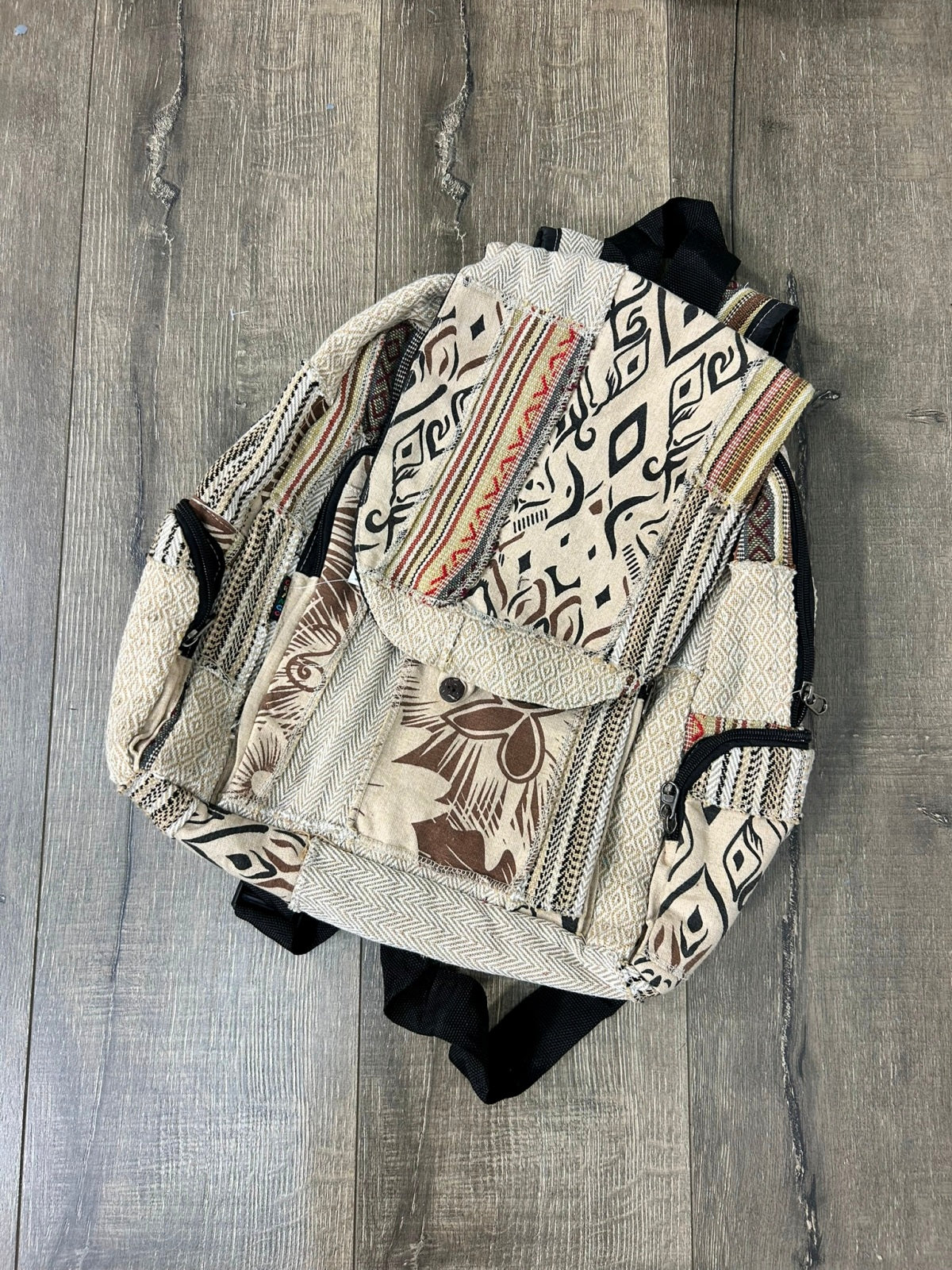 Natural Patchwork Gheri Rucksack