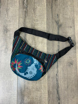Crescent Moon Print Striped Bumbag