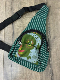 Moon Print Striped Single Strap Rucksack
